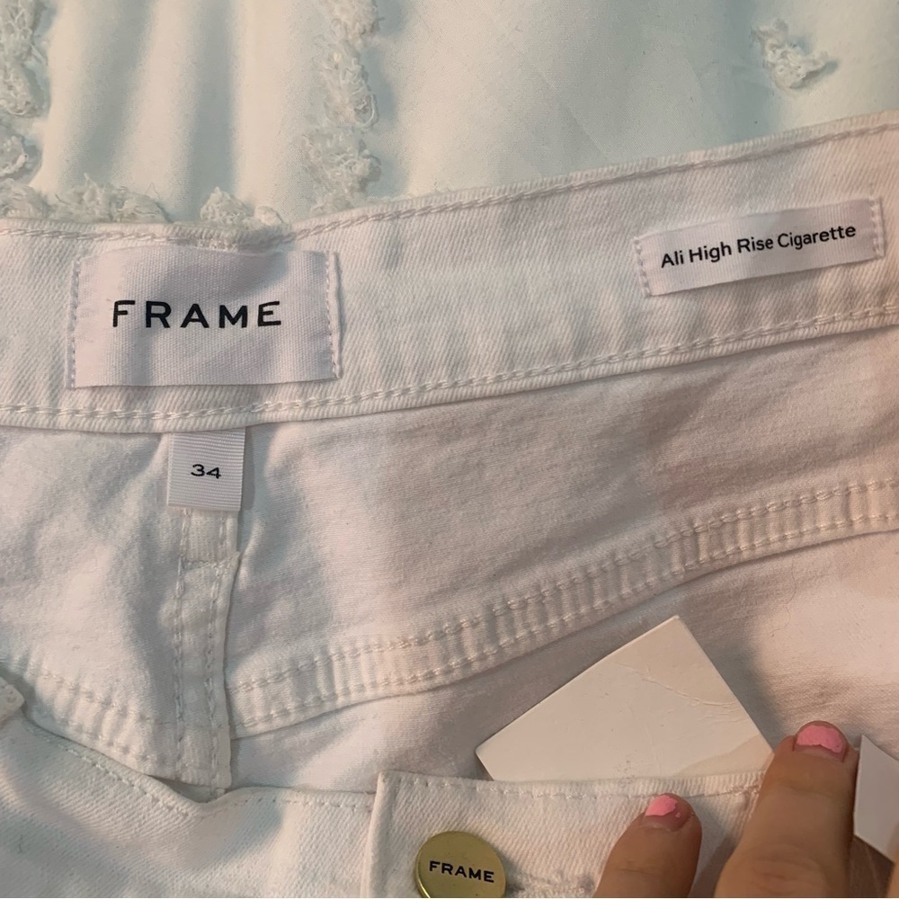 ✅ NWT Frame Jeans Ali High Rise Cigarette Skinny in White - Picture 7 of 9
